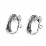 Porta orecchini a clip in acciaio inox N°01 x 1 paio