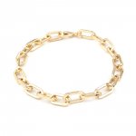 Bracciale a maglie ovali placcato oro 16K 22 cm N°03