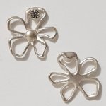 Charm floreale in metallo N°057 Argento