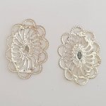 Charm floreale in metallo N°107 Incisione in argento