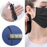 Maschera elastica Poliestere rotonda 2,5 mm Nero