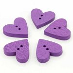 Pulsante cuore in legno viola N°01-03