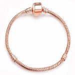 Bracciale europeo a clip 19 cm con chiusura liscia in oro