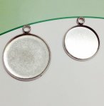 Porta cabochon tondo 14 mm Acciaio inox N°05 Anello chiuso