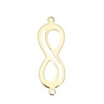 Connettore con simbolo 'Infinity' in rame placcato oro 18 carati