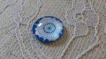 cabochon in vetro rotondo 12 mm fiore blu 032 