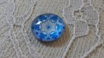 cabochon in vetro rotondo 12 mm fiore blu 031 