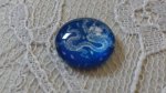 cabochon in vetro rotondo 12 mm fiore blu 022 