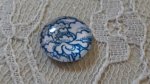 cabochon in vetro rotondo 12 mm fiore blu 021 