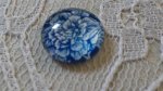 cabochon in vetro rotondo 12 mm fiore blu 019 