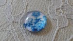 cabochon in vetro rotondo 12 mm fiore blu 016 