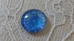 cabochon in vetro rotondo 12mm blu fiore 015 
