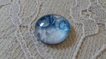 vetro cabochon rotondo 12mm blu fiore 010 