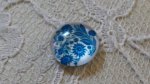 cabochon in vetro rotondo 12 mm fiore blu 001 
