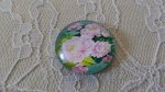 cabochon rond en verre 25mm fleur 01-030 