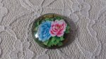 cabochon in vetro rotondo 25 mm fiore 01-016 