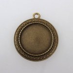 2 supporti per cabochon in bronzo da 25 mm, pendenti con cabochon 119AB 