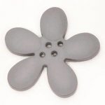 Fleur Orchidée résine 4 trous 40 x 3 mm Gris Clair