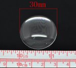 2 Cabochons Ronds 30 mm en verre Loupe transparent N°13