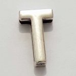 Passant 25 mm en Zamak Lettre T Argent