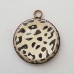 Pendentif Cabochon 20 mm en Verre Fantaisie N°05-02 Bronze