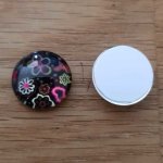 cabochon rond en verre 14mm divers 010