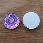 cabochon rond en verre 14mm divers 012