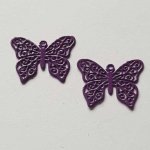 Breloque papillon N°19 Violet 13 x 16 mm