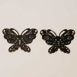 Breloque papillon N°20 Noir 15 x 20 mm