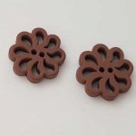 Bouton bois Fleur Marron N°01-01