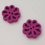 Bouton bois Fleur Mauve N°01-01