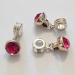 Breloque Pendentif Strass Fushia N°1013-05