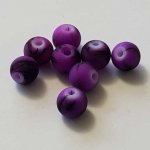 Perle Ronde effet gomme tacheté 10 mm Violet 01