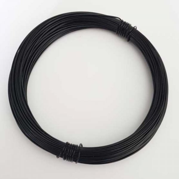 x 25 Fil m&eacute;tal recouvert plastic 0.8 mm Noir
