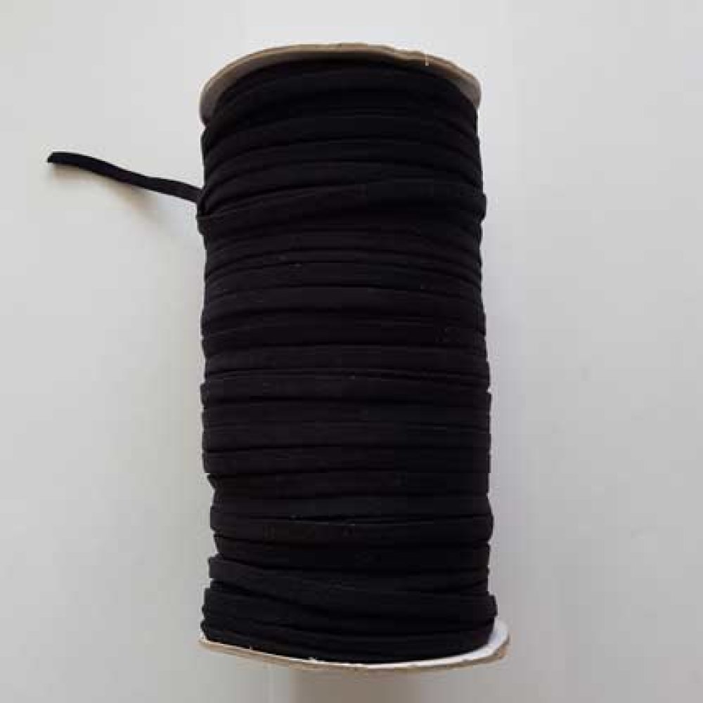Elastico poliestere nylon piatto 4 mm nero x 100 metri