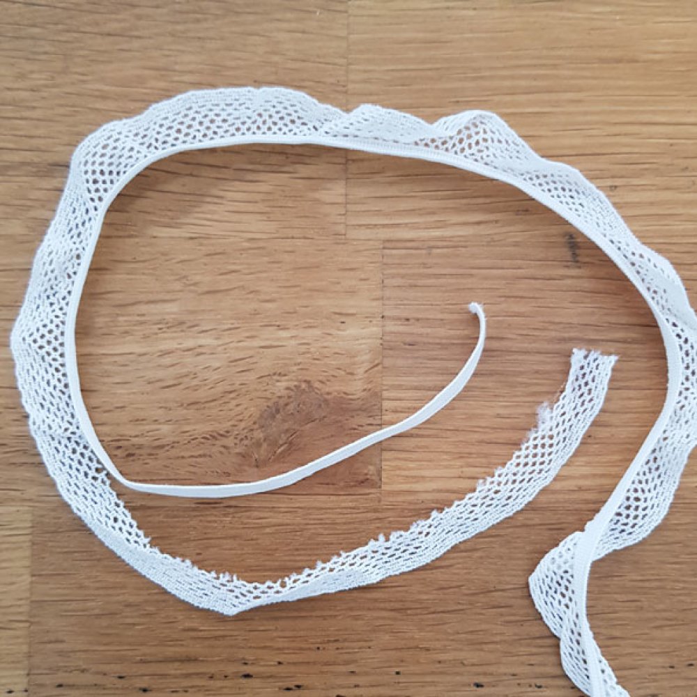 Pizzo elastico bianco da 4,5 mm da cucire