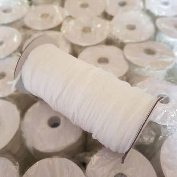 Mascherina elastica piatta 3 mm Bianco morbido corredino al metro