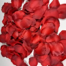 Petali di rosa in tessuto cloris fiammato rosso
