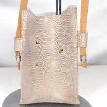 Pochette pour smartphone ou iPhone cuir de chèvre.