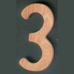 Numero 3 in legno, alto 8 cm, da dipingere e incollare