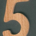 Numero 5 ht 10 cm in legno da dipingere