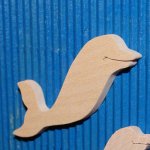 figurina delfino 4,6 x 5 cm legno per pittura spessore 3 mm abbellimento scrapbooking