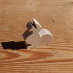 Figurina di coniglio in legno in miniatura per decorazione, tempo libero creativo, animali 