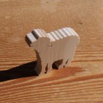 Miniatura di pecora, agnello, pecora in legno da decorare