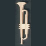 Tromba in abete massiccio lg15cm fatta a mano decorazione musicale
