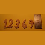 Numeri in legno 1,2,3,6,9 Altezza 3,2 cm, spessore 3 mm, in legno di faggio per orologi
