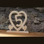 Cuore nuziale in legno, 5 anni di matrimonio, regalo decorativo originale, fatto a mano, idea regalo di matrimonio in legno
