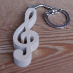 portachiavi, regalo per musicisti, legno massiccio fatto a mano, legno di ciliegio, regalo originale per musicisti