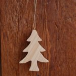 Albero di Natale in legno massiccio da 10 cm da dipingere e appendere, tagliato a mano