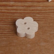 Bottone a fiore in legno massiccio per decorare e cucire, fatto a mano
